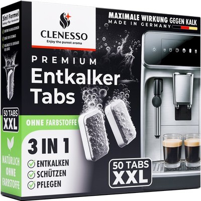 CLENESSO 50x Entkalkungstabletten für Kaffeevollautomaten & Haushaltsgeräte