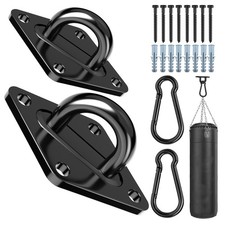 Heavy Duty Black Hammock Hooks Screws Bolts Included, Over 1700 lb Rust-Resis...