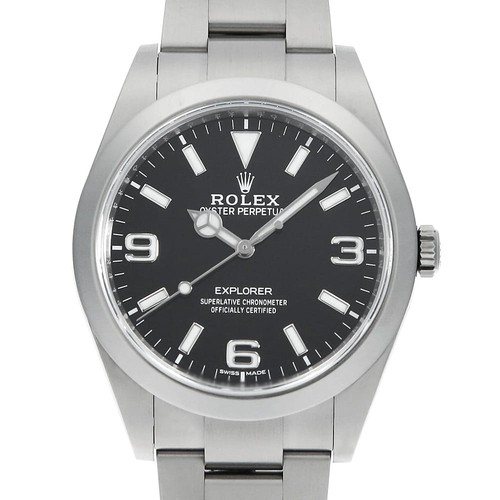 ROLEX Explorer I Late Model White 369 214270 black Random Number second hand...
