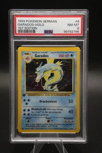 Pokemon Gyarados 1st Edition Holo PSA 8 Base Set German Garados 0/102