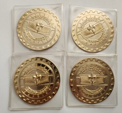 Zenith Caprice Gear 2.25 Metal Chip Emblem In Gold (Set of 4)