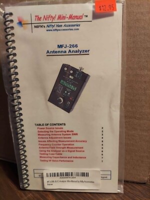 Nifty! MINI MANUAL   MFJ-266 ANTENNA ANALYZER         ~~~NEW!!~~