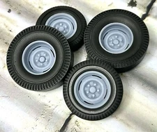 1/24 Scale:  Big ‘N Little Piecrust Slicks W/ 15-inch “OEM Steel” Wheels