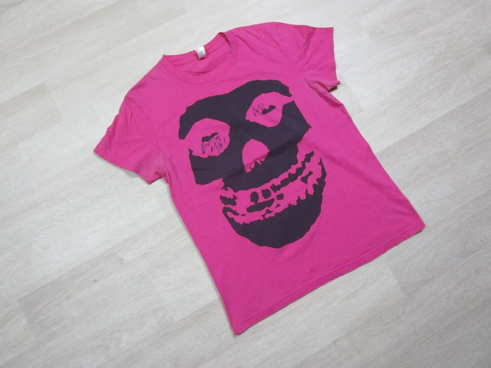 Camiseta Vintage Misfits (L) Autografada Banda de Punk Rock Anos 2000 Música Feminina Rosa - Imagem 2 de 4