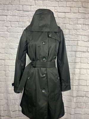 NEW! DKNY women's black winter trench coat; Medium size with