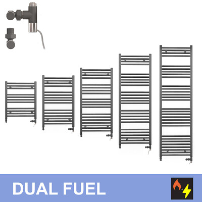 450 mm breit Dual Fuel Anthracit beheizter Handtuchhalter Standard Elektroheizkörper
