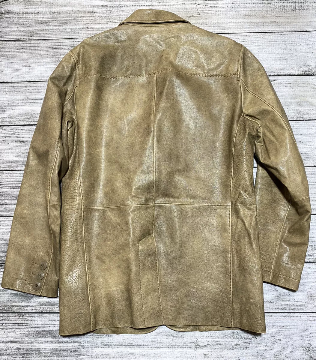 Men s Leather Tommy Bahama Indigo Palms Jacket Size Small