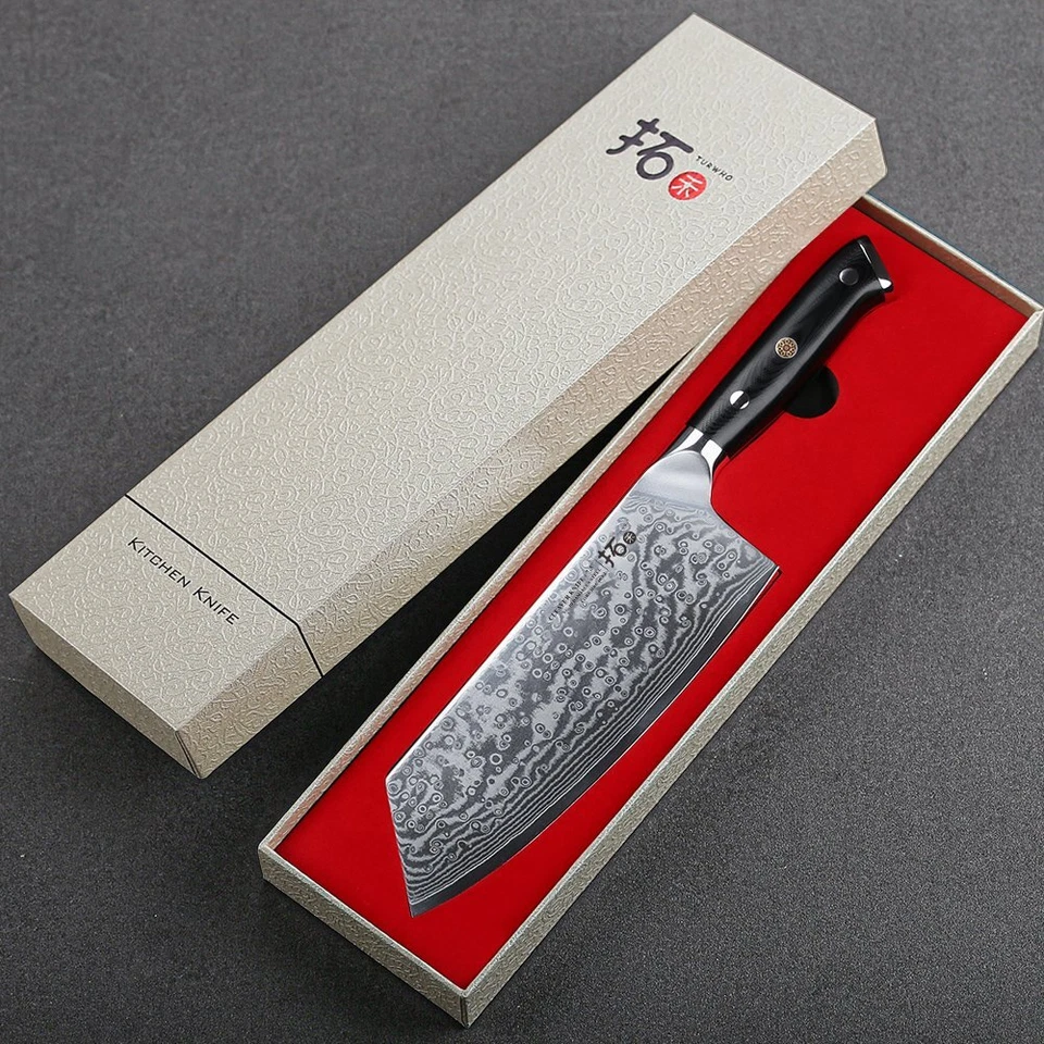 TURWHO 7.5in Cleaver Knife 67-Layer Japanese VG10 Damascus Steel Kitchen Knife - Image 2 of 4