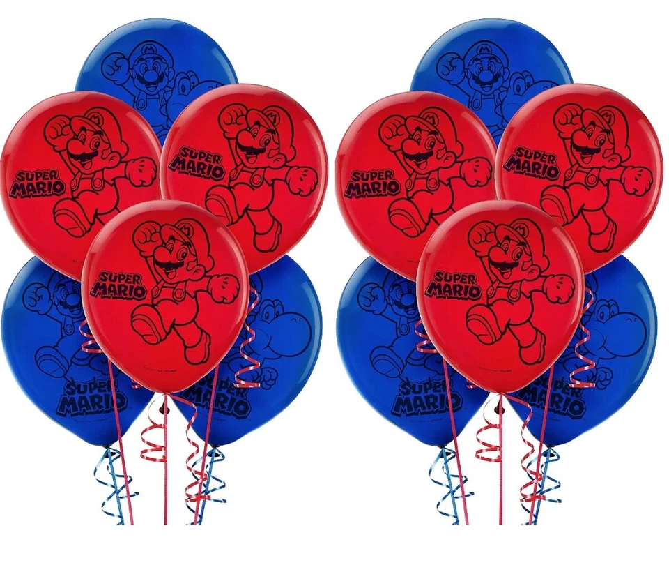 Globos de látex estampados Super Mario Brothers | Globos de fiesta Super Mario 12ct. Foto 3 de 3