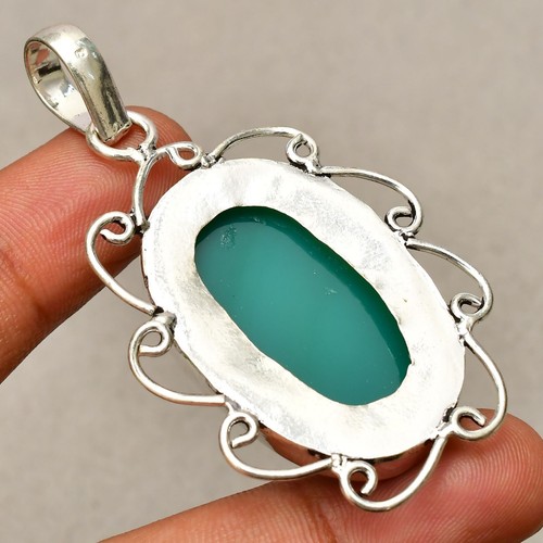 Ciondolo gioiello fatto a mano in argento sterling 925 con pietra preziosa on... - Foto 4 di 8
