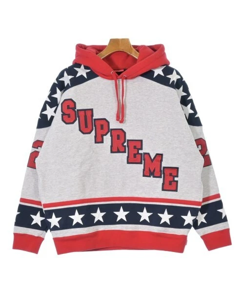 Sweat à capuche Supreme LightGrayxRedxNavy S 2200554287034