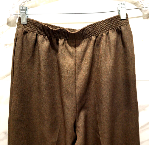 Alia Petites Olive Green Pants Elasticized Waist Pockets Polyester Womens 10 - Picture 2 of 7