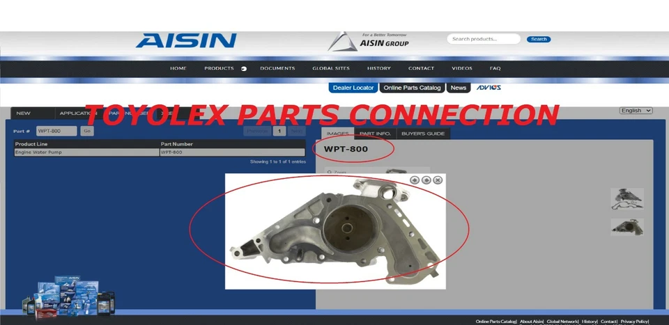 KIT COMPLETO DE CORREA DE DISTRIBUCIÓN Y BOMBA DE AGUA TOYOTA 4RUNNER 05-09 4.7 OEM DE FÁBRICA Foto 3 de 3