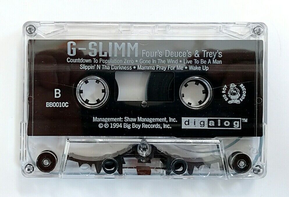 (Cass) G-Slimm –Fours Deuces & Trays, Excellent, OG Press, Album, BB0010C, Rare. (Cass) G-Slimm –Fours Deuces & Trays, Excellent, OG Press, Album, BB0010C, Rare.