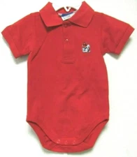 NCAA Georgia Bulldogs Red Golf Shirt Romper Bulldog Logo Two Feet Ahead