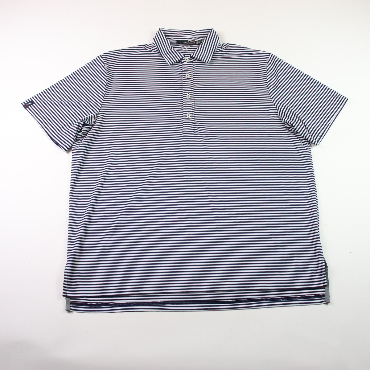 RLX Ralph Lauren Golf Polo Shirt Men's XL Blue White Striped | eBay