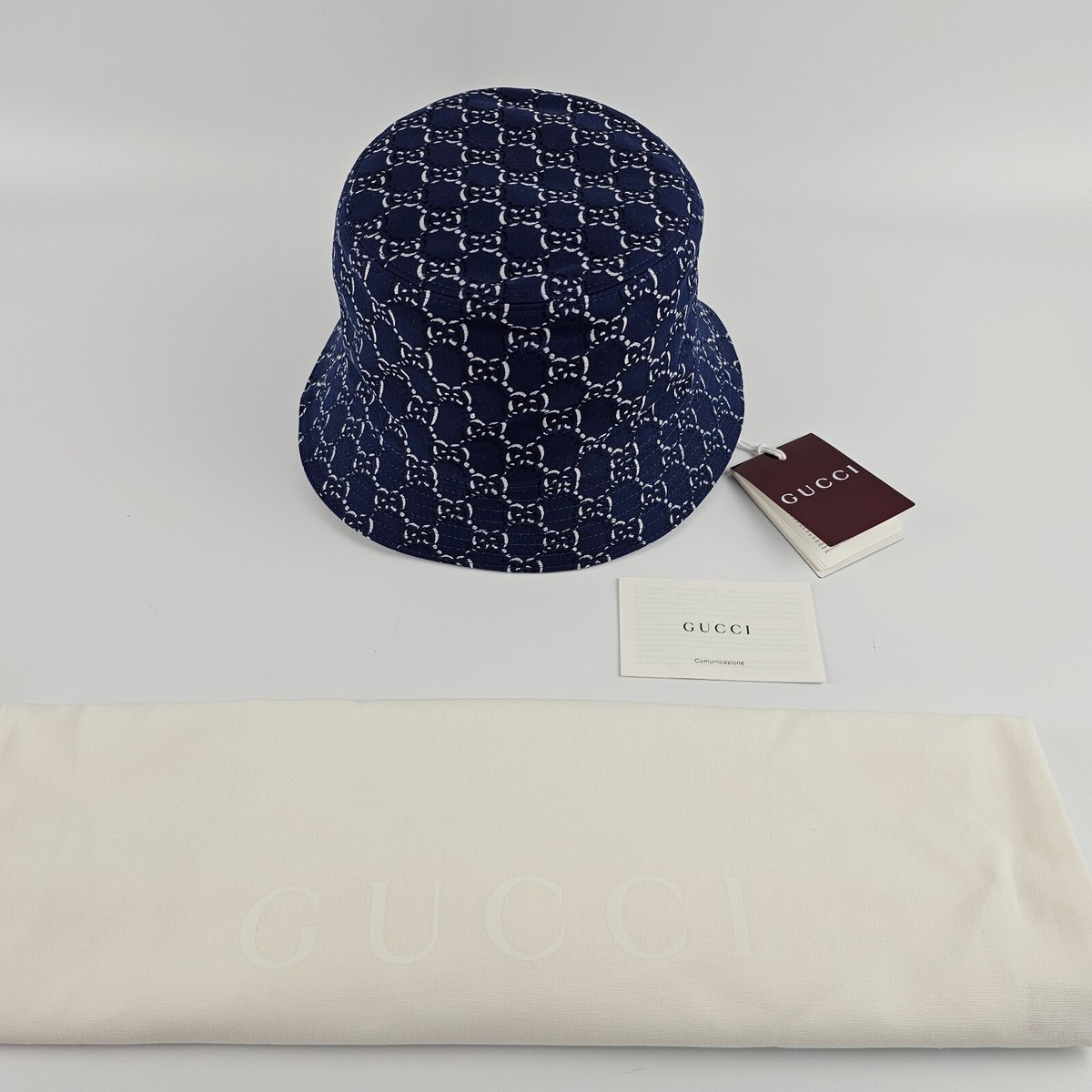 ハット GUCCI Gucci coat of arms bucket hat Gucci HAT BUCKET STYLE GG LOGO ALLOVER BLUE MONOGRAM CANVAS