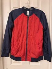 Old Navy Jacket Size 14-16 Jersey Style Reversible Blue Red
