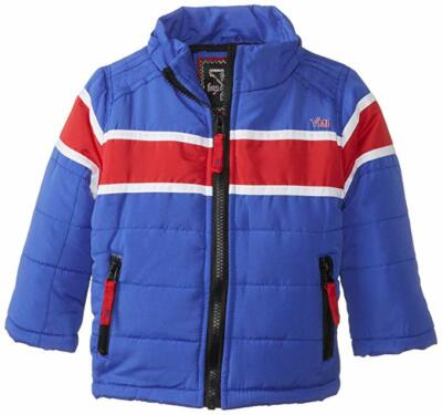 YMI Baby Boys' Jacket Bubble with Contrasting Horizontal Racing Stripe 2T