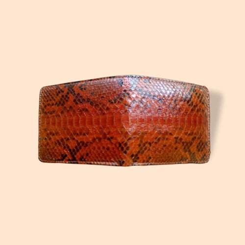 100% Genuine Snakeskin Leather Men's Bifold Wallet Brown - FREE SHIPPING