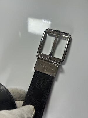 Louis Vuitton black belt, size 90! Louis Vuitton Monogram Eclipse 40mm LV Stitch Reversible  main image 3