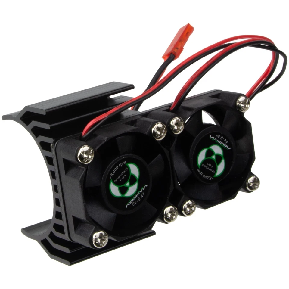 540/550 Motor Heatsink Twin Cooling Fan For 1/10 Traxxas Slash HSP RC Car Parts - Image 2 of 4