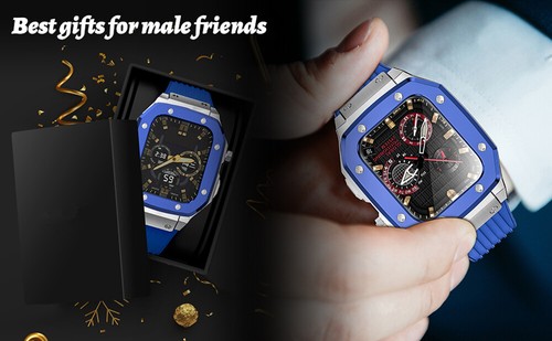Lussuosa custodia in metallo robusto con cinturino in silicone per Apple Watch Series 9 8 7 6 5 SE - Foto 6 di 16