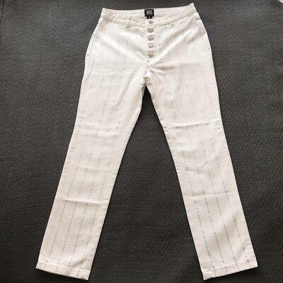 NWOT Urban Outfitters BDG Bedazzled White Jeans High Rise Exposed Button Fly 27