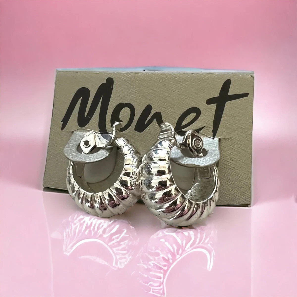Vintage monet deals hoop earrings