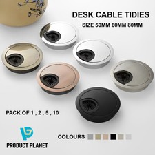 PC Desk Cable Tidy Grommet Plastic Wire Hole Cover 50mm 60mm 80mm Table