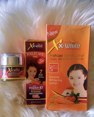 XX-WHITE HC Carrot Body Lotion. Oil & Face Cream. 100% Response 5 Days. 