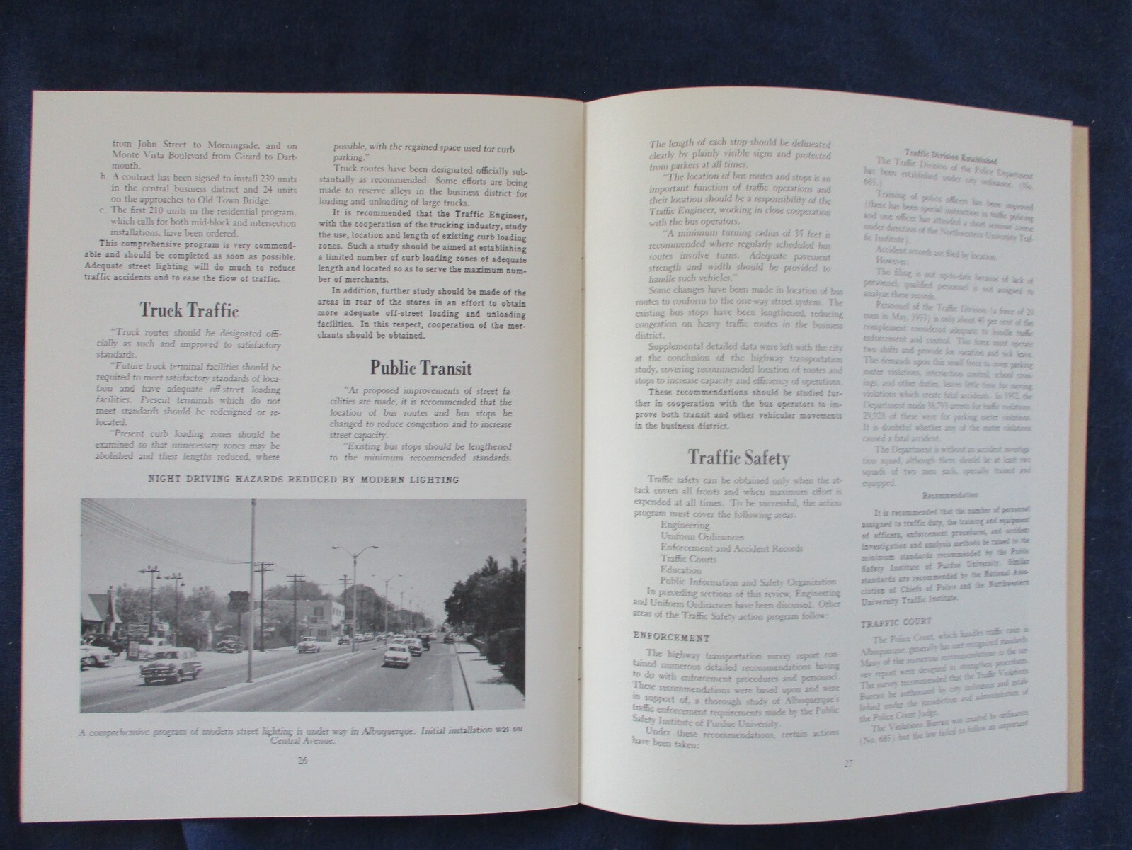 1953 Albuquerque New Mexico City Planning Traffic Appraisal Report Book