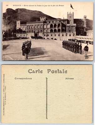 Monaco REVUE DEVANT LE PALAIS LE JOUR DE LA FETE DU PRINCE Postcard f3