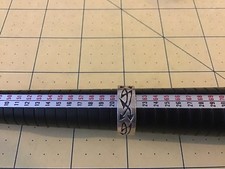 Sterling Silver Vintage 925 Tribal Art Work Band Ring Sz 9