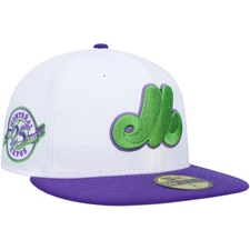 Men's New Era White Montreal Expos 25th Anniversary Side Patch 59FIFTY Fitted