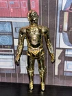 Vintage Star Wars C-3PO Droid 3.75" figure Kenner  Stiff Legs Shiny nice Gold