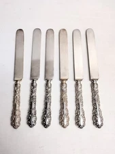 Antique R. Wallace & Sons MFG Co Silver Plated Dinner Butter Knives, Lot of 6