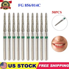 Dental Diamond Burs FG 856/014C Round End Taper High Speed Burr Coarse Grit 50PC