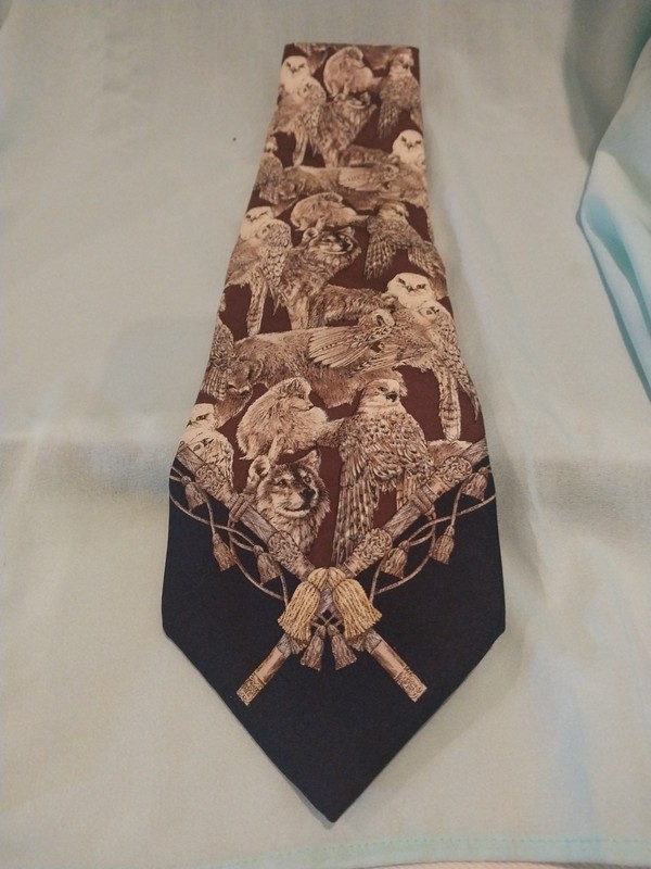 RARE Gianfranco Ferre Vintage Style 100% Silk Endangered Animals North America