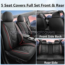 Front & Rear Car Seat Covers Full Set Waterproof Leather For Toyota Tacoma TRD