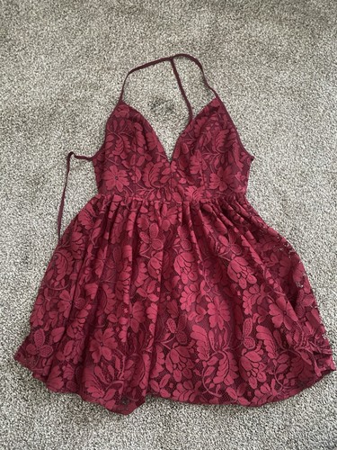 NBD x Revolve "Get Out" Red Floral Lace Backless Mini Dress