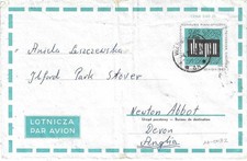Poland - Pre-Paid Air Mail Cover -to Newton Abbot  - 1965 (26-0032)
