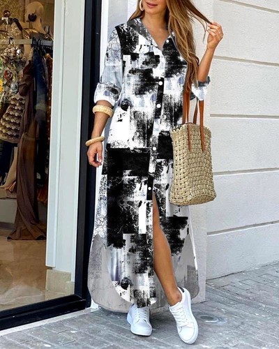 2025 Holiday Beach Women's Long Sleeve Button Loose Denim Dress👗KO - Picture 34 of 50