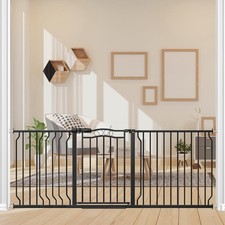67.3-81.1" Extra Wide Baby Gate for Stairs No Drilling, 30" Tall Auto Close P...