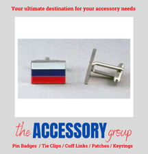 New pair Russia Russian Flag mens cufflinks cuff shirt pins links metal enamel