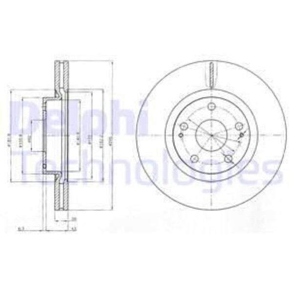 Delphi 2X Bremsscheibe Vorne Ø295 Mm BelüFtet FüR Toyota Corolla Verso Zer_-image