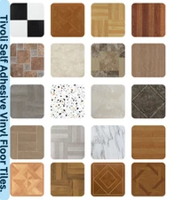 Tivoli Self Adhesive 45PCS Peel & Stick Vinyl Floor Tiles 12" x 12" Multi-Color