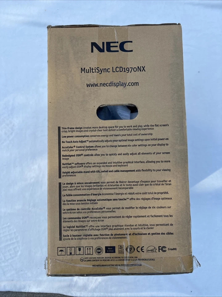 NEC MultiSync LCD1970NX ~ 19" SXGA LCD Display Monitor ~ Black ~ NEW IN BOX - Image 2 of 4