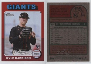 2024 Topps Heritage Rookies Red Border Kyle Harrison #324 Rookie RC