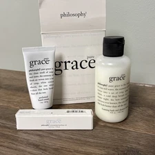 PHILOSOPHY Pure Grace bath/shower cream, hand cream, perfume oil roller NEW